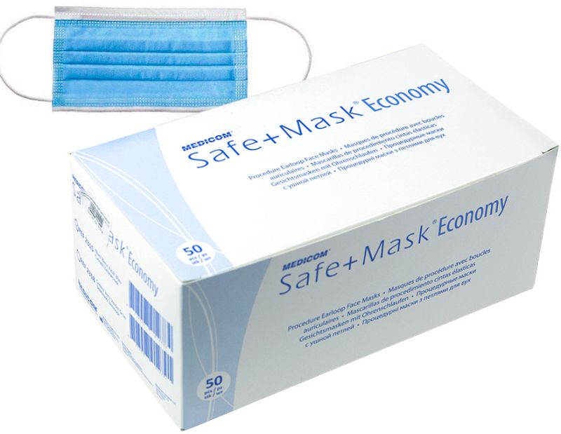 Medicom Three-layer mask Blue, 50 pcs / pack