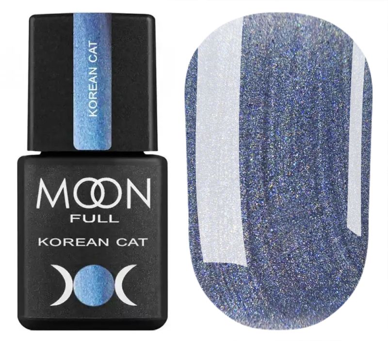 Moon Full Gel Polish for Nails Korean Cat №02 Ice Blue, 8 ml