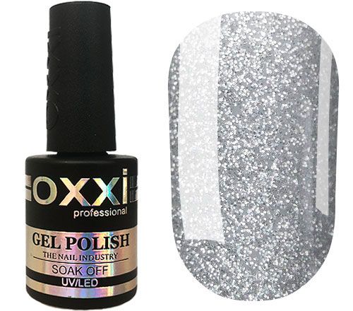 OXXI Гель-лак для ногтей №251 (серебристый с голографическими блестками), 10 мл