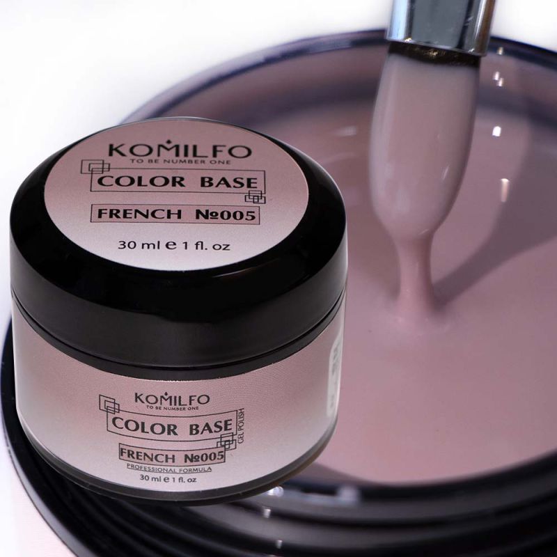 Komilfo Color Base French 005 (gray-pink), 30 ml (without brush)