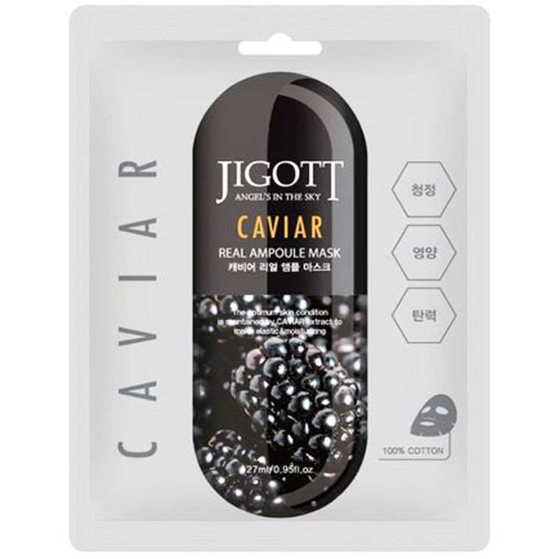 JIGOTT Real Ampoule Mask Cloth face mask - caviar, 27 ml