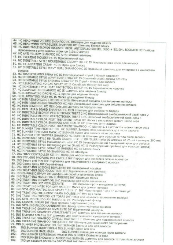 Hygienic certificate ING PROFESSIONAL