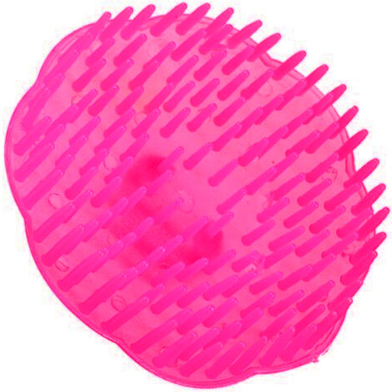 Massage brush for cleaning and shampooing, hot pink (for one finger)