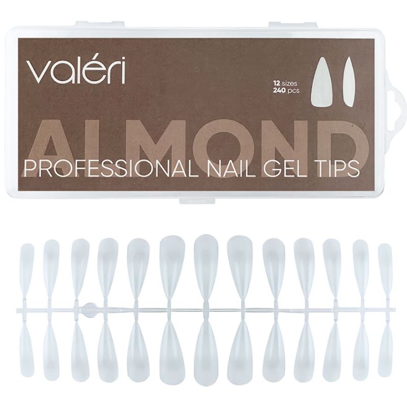 Valeri Гелеві тіпси для нарощування Nail Gel Tips Almond (240шт)