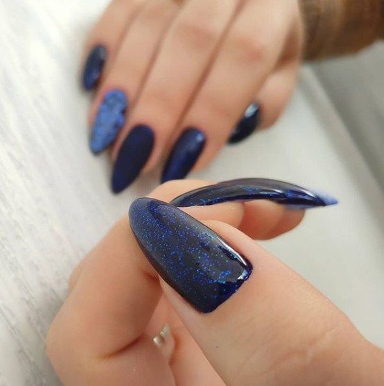 NUB 188 PROM NIGHT gel varnish (dark blue with micro-shine), 8 ml