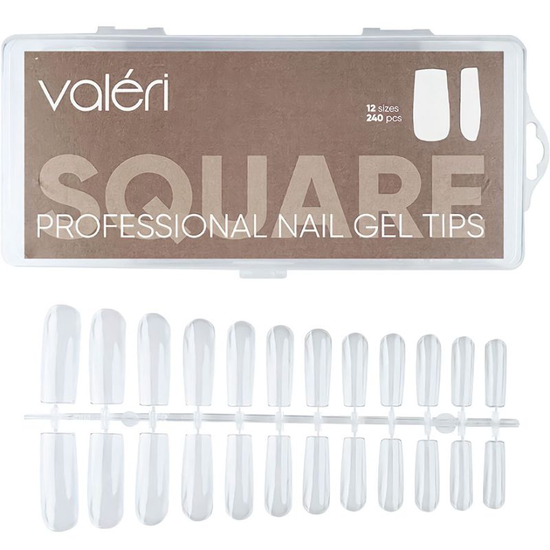 Valeri Гелевые типсы для наращивания Nail Gel Tips Square (240шт)