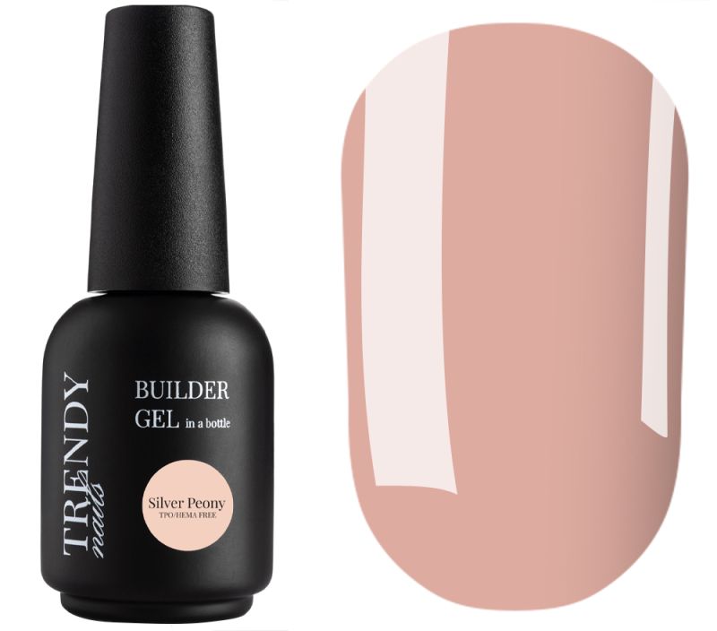 Trendy Nails Гель для ногтей Builder Gel in a bottle Silver Peony HEMA/TPO free, 15 мл