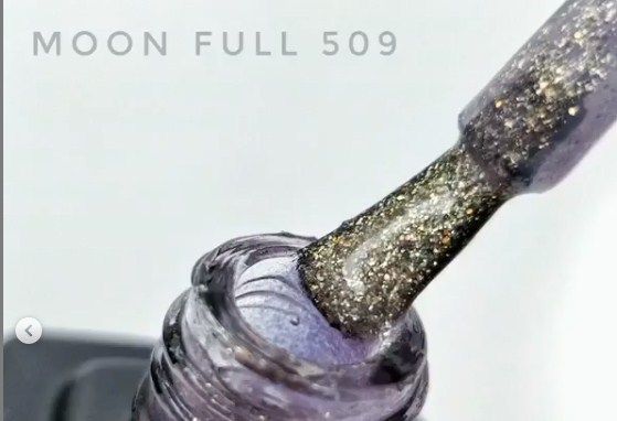 MOON FULL Opal color Gel polish, №509, светло-сиреневый с разноцветным шиммером, 8 мл