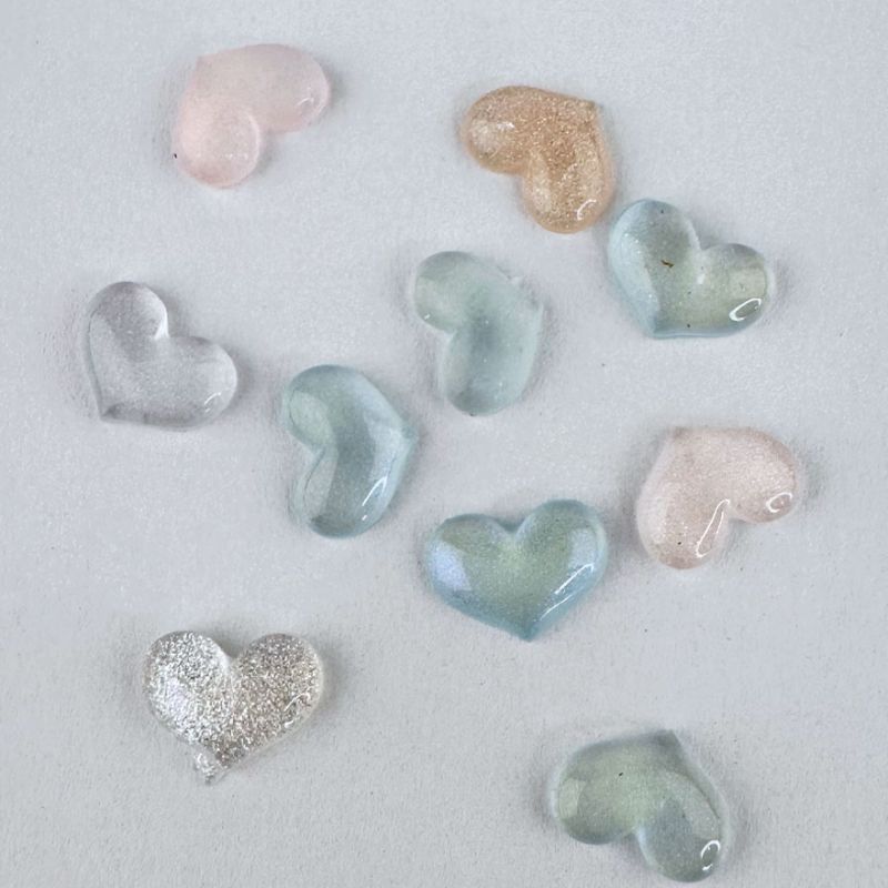 Декор для ногтей Shiny Hearts, Mix, 6 x 5 мм, 10 шт
