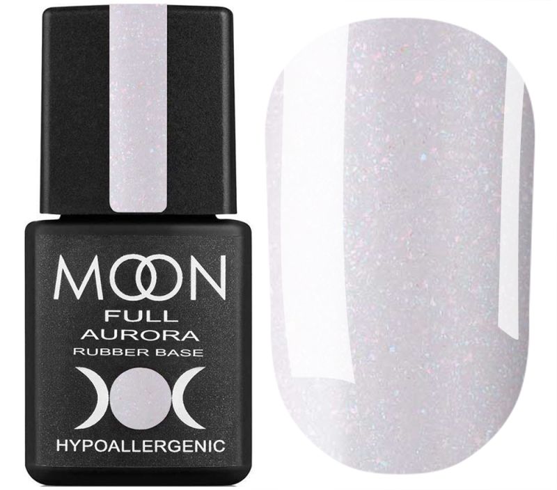 MOON FULL Rubber Base Aurora №2007 (молочно-розовый с шиммером), 8 мл