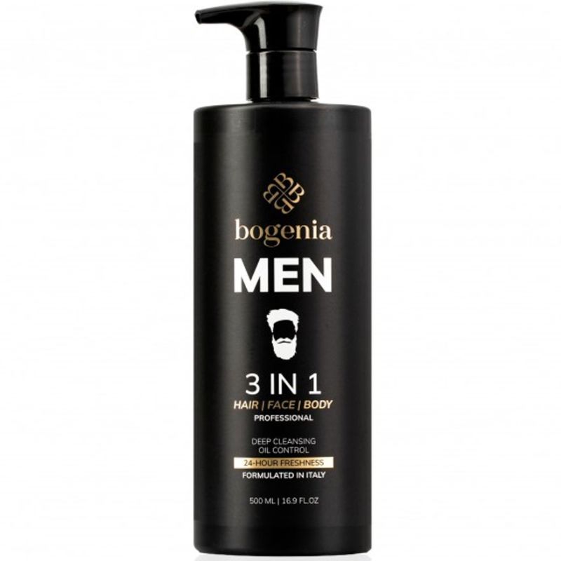 BOGENIA Чоловічий засіб Men 3 in 1 Hair Face Body Wash, 500 мл