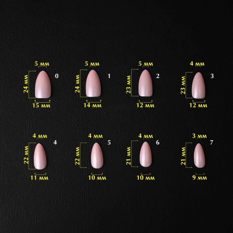 Komilfo SoFast Nail Froms Nude Almond - gel forms for extension, 300 pcs