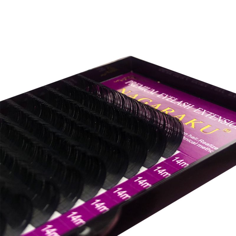 Nagaraku NATURAL Black eyelashes D 010 (16 bands 14 mm)