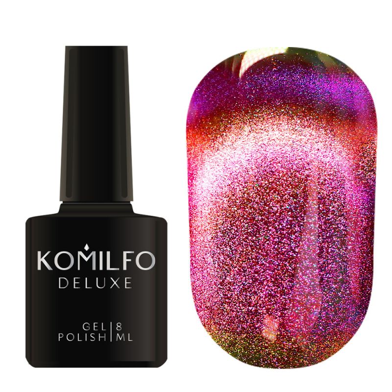 Komilfo 9D Cat's eye 003 gel varnish (purple-copper, magnetic), 8 ml