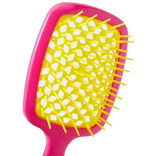 Janeke Superbrush Расческа для волос Розовая с Желтым неон