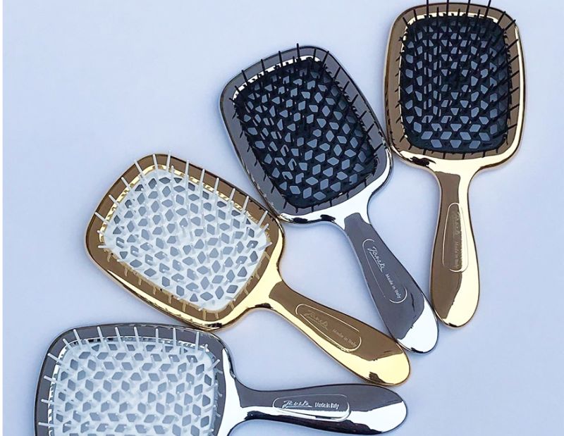 Janeke Superbrush Hair Comb Gold with Black