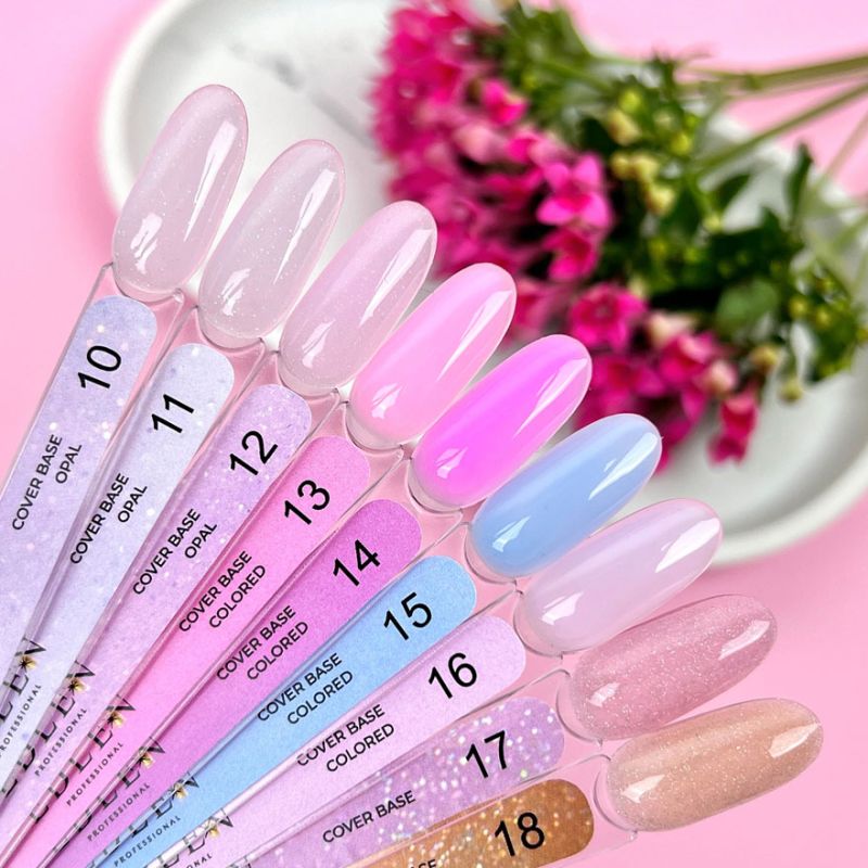 Edlen Nail base Cover base Opal 10 (milky pink with golden opal shimmer), 9 ml