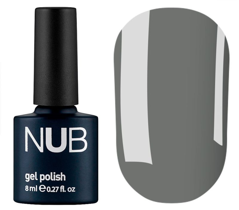 Gel Polish NUB 128 Cloudy Gray (dark gray, enamel), 8 ml