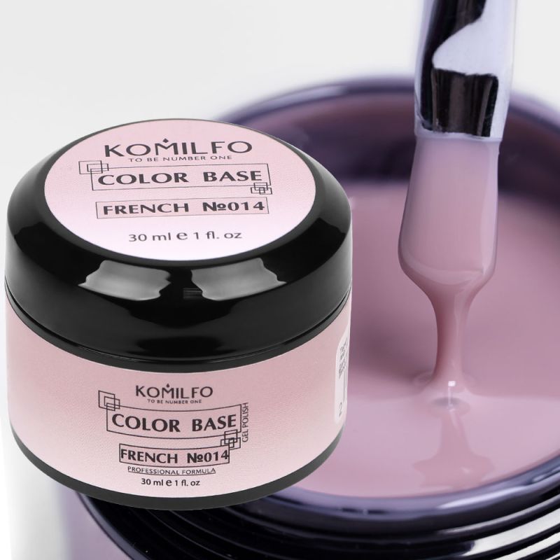Komilfo Color Base French Френч база 014 (світлий рожево-бежевий), 30 мл (без пензлика)