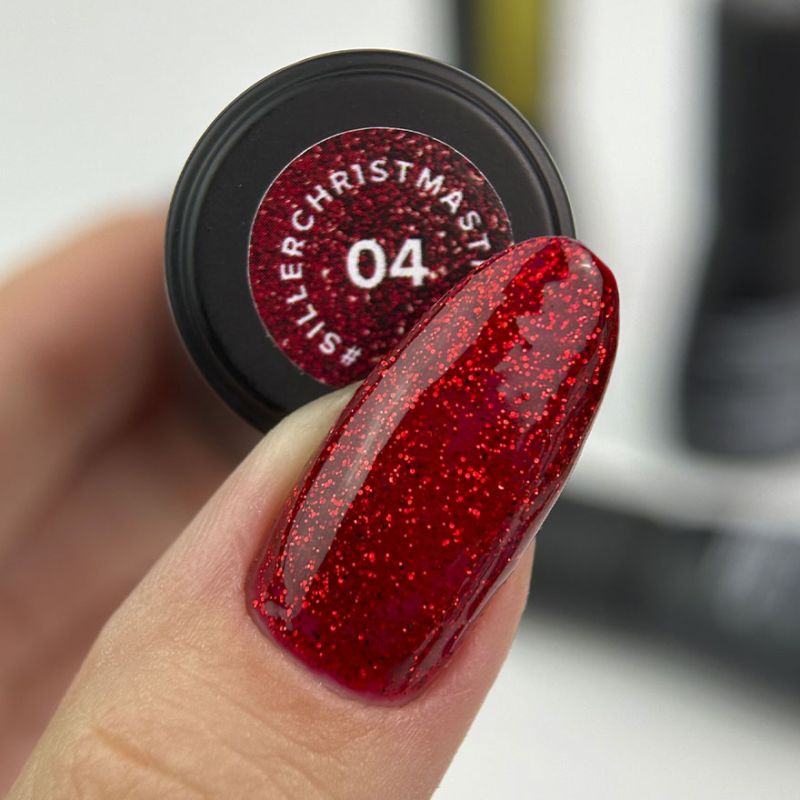 Siller gel varnish No. 037 (warm red, enamel), 8 ml
