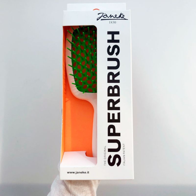 Janeke Superbrush Расческа для волос Белая с Зелёным