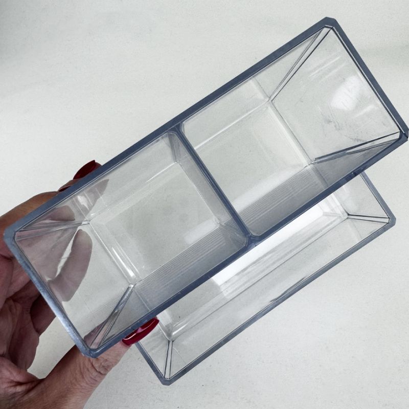 Stand for nail files and brushes on 3 sections (transparent)