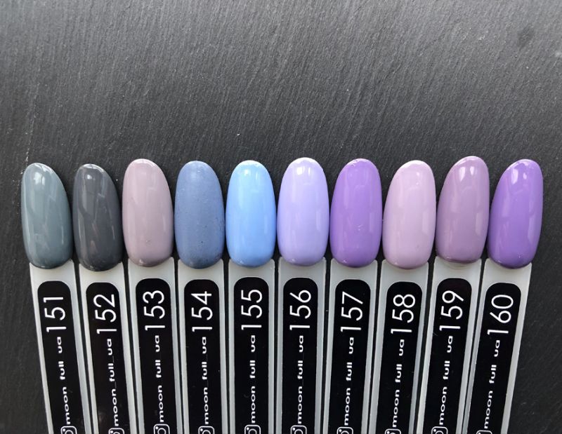 Гель-лак MOON FULL color Gel polish №158 (блідо-ліловий, емаль), 8 мл