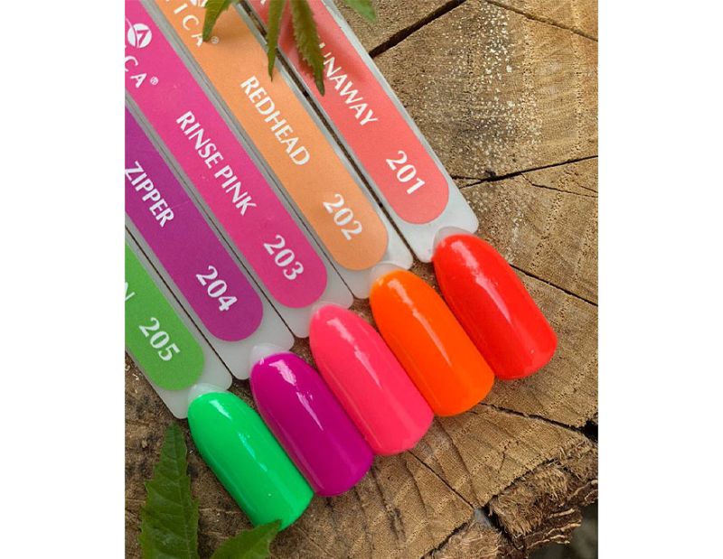 Gel polish Atica GPM 201 Runaway (coral, neon), 7.5 ml