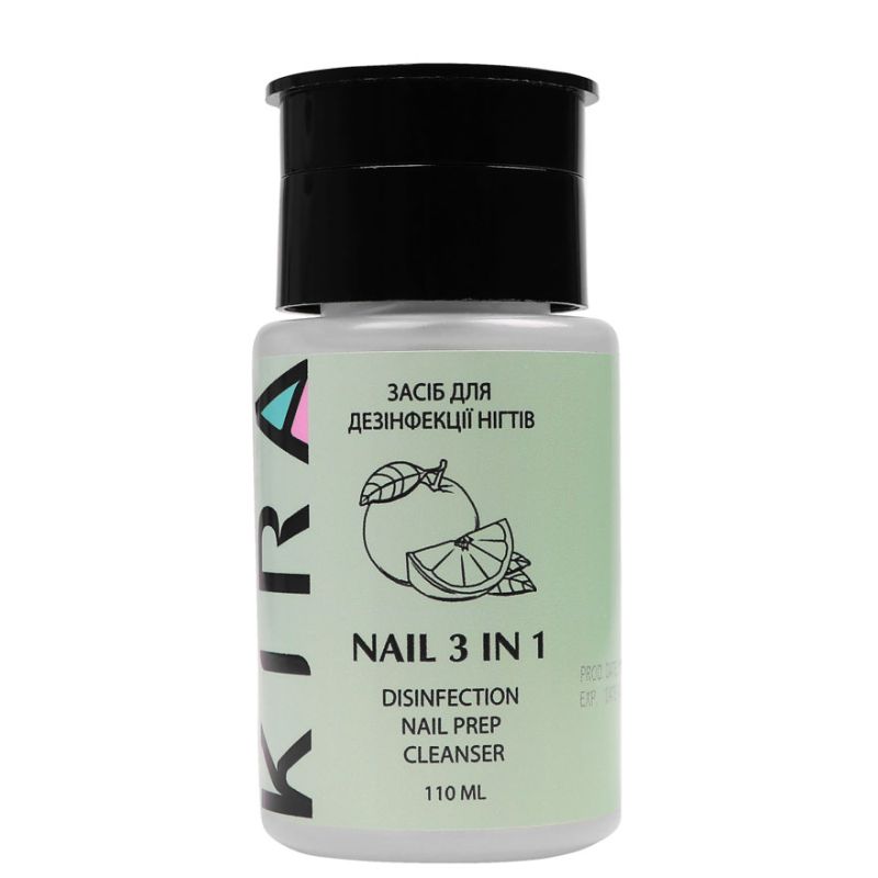 Kira Nails 3 in 1 - means for removing the sticky layer, disinfection and degreasing, 110 ml