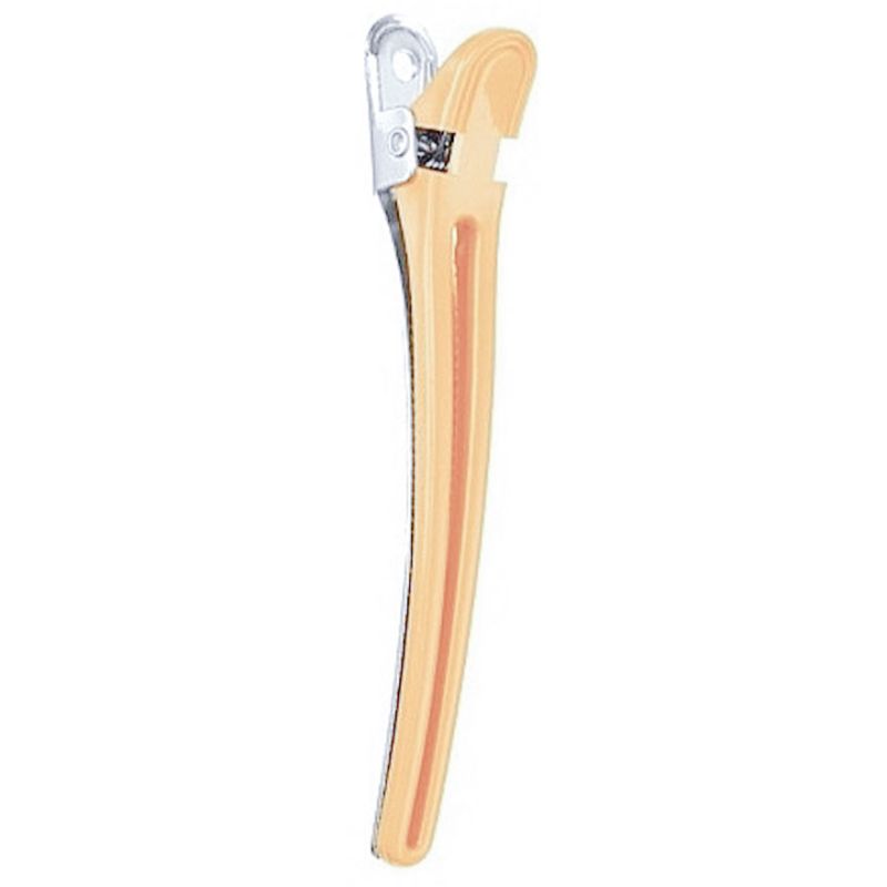 Затиск для волосся комбінований, блідо-жовтий, 9,5 см