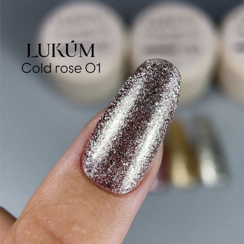 Lukum Гель для ногтей Platinum gel paint 01 (Cold Rose), 5 мл