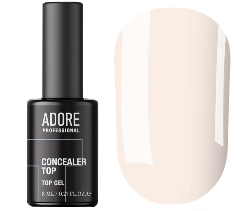 ADORE Сoncealer top coat №004 (кремовый) - камуфлирующий топ без липкого слоя с UV фильтром, 8 мл