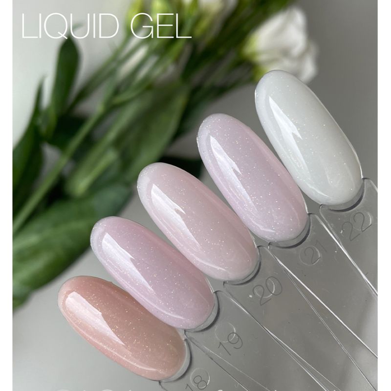 SAGA professional LIQUID GEL 18 (бежевый с микроблеском), 15 мл
