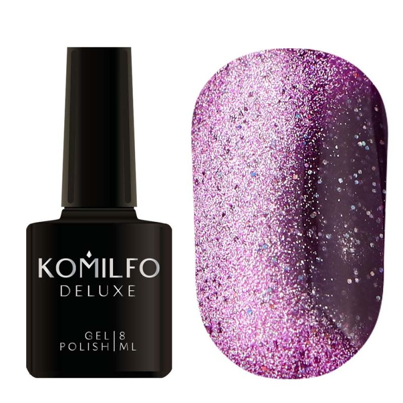 Gel polish Komilfo Fairytale Cat Eye 004 (pink sunset, magnetic, reflective), 8 ml
