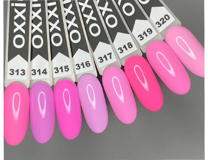 OXXI Gel nail polish No. 320 (pink sakura, enamel), 10 ml