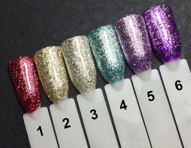 Гель-лаки OXXI Star Gel №006 (фиолетовый, с блестками и слюдой), 10 мл